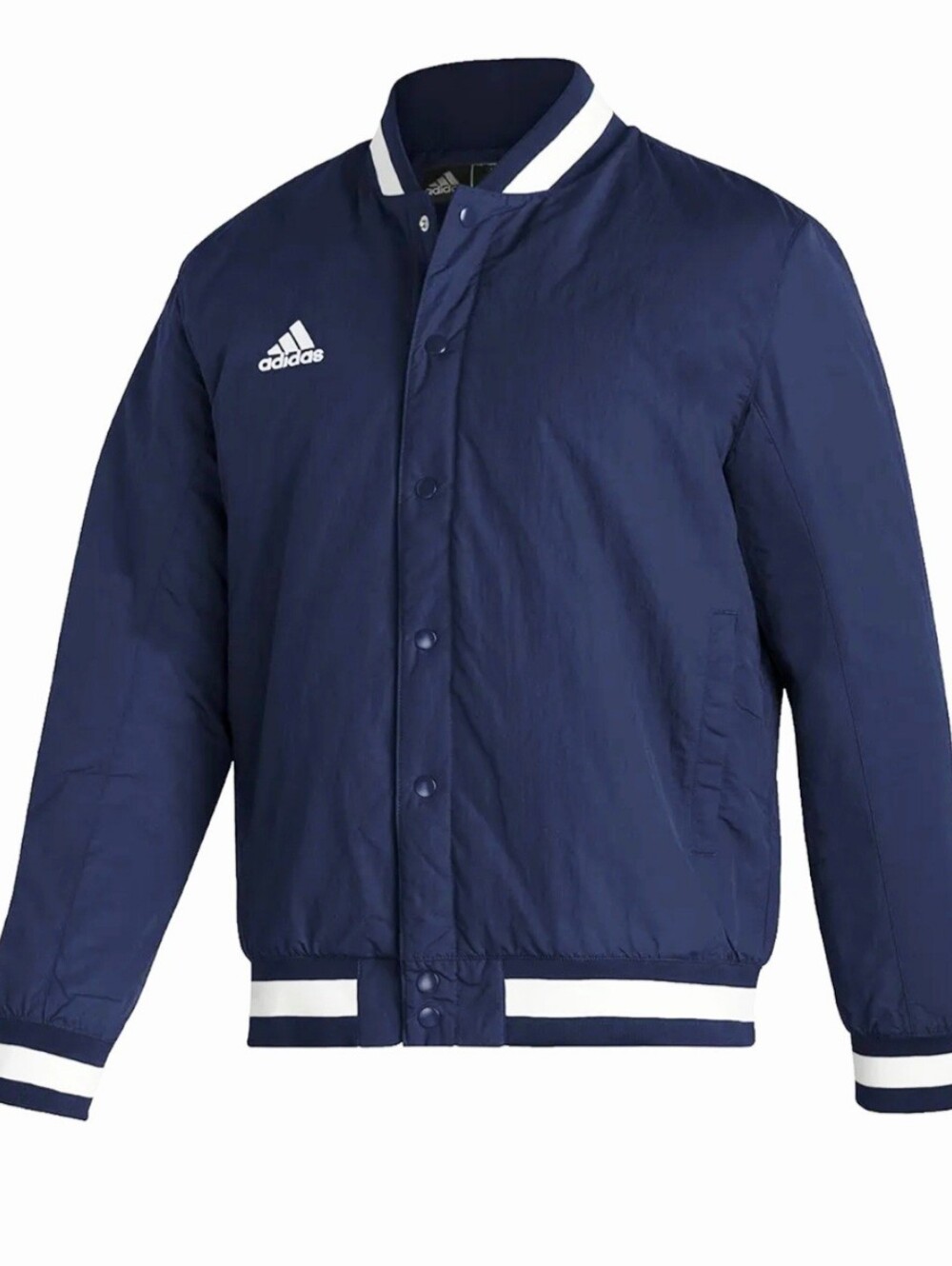 adidas Men's Dugout Baseball Coaches Jacket Navy Blue/White Size XL